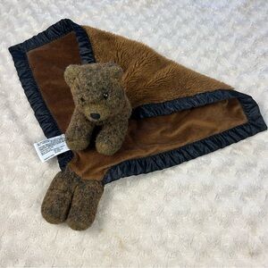 My Banky Hunter Teddy Bear Lovey Security Blanket Brown Black Plush Baby Toy